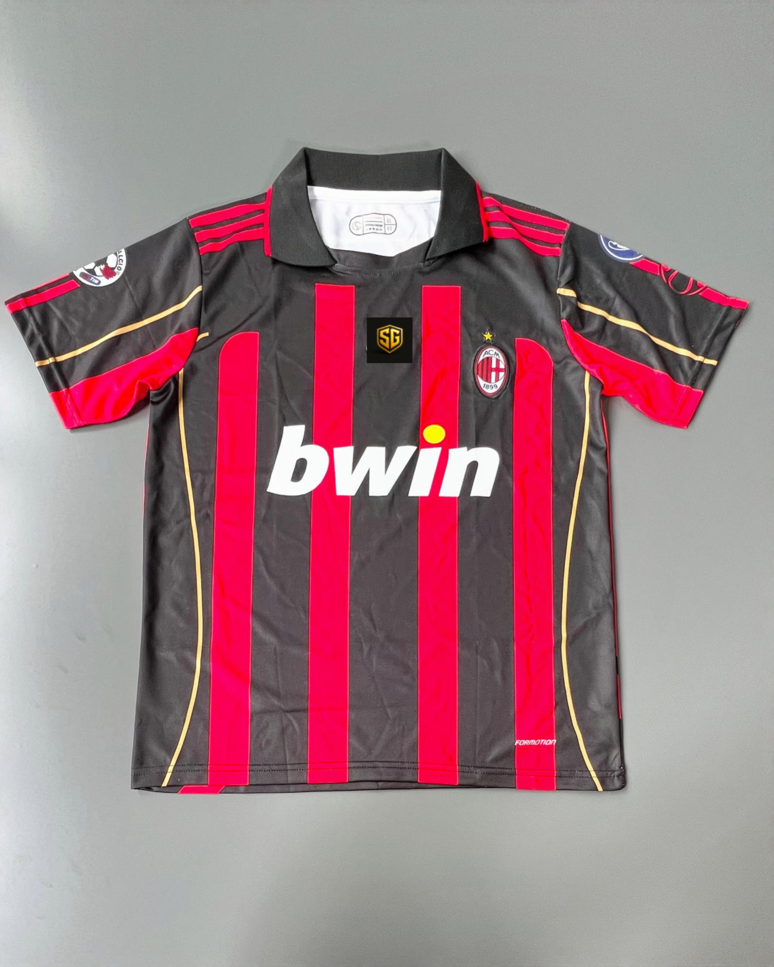 Ac Milan retro home kaka 22 half sleeves 